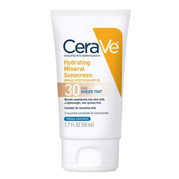 Cerave Hydrating Mineral Sunscreen SPF 30 Face Sheer Tint  50 ML313_936