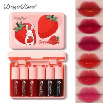 Dragon Ranee Set Of 6  Strawberry Waterproof Jelly like Lip tint set DR66376_2