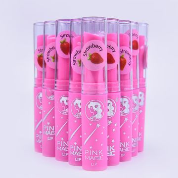 HUXIA BEAUTY 3pc Moisturizing Strawberry Transparent Color Transformation Pink Color Lipstick Lip Gloss For Soften your Lips804_136