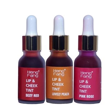 Heng Fang Pack of 3 Buildable Color Magic Lip Tint &amp; Cheek Natural Effect Stain Lip Tint 15ml838_983