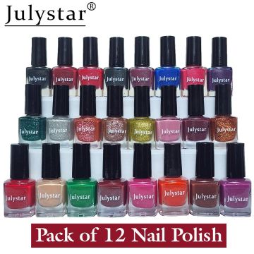 Julystar 12pcs Matte Glitter Liquid Nail Polish0_834