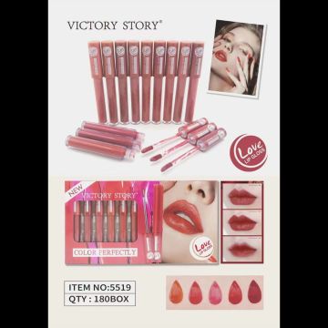 Love Lip Gloss Color Perfectly 12pc Victory Story 5519 Superb Long Lasting Waterproof Nude Lip Gloss514_346