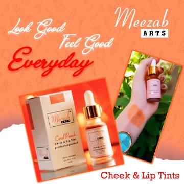 Meezab Arts lips and cheeks tint 15ml (Coral Peach)590_700