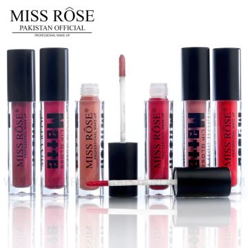 Miss Rose New Set Of 6 Matte Lip Gloss 7701-020S24172_274