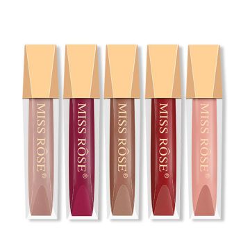 Miss Rose Pack of 4 Lip Gloss Velvet matte matte lip glaze lipstick non-fading non-stick cup glitter lip gloss spot5ml*4 7701-032S24400_691