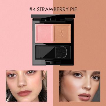 STAGENIUS-S02 Two-tone Pressed Powder Blush With Mirror451_177