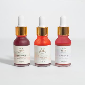 Tuffy Organics Tint Trio bundle of 3 Long-Lasting Hydrating Tints for Lips and Cheeks. Affordable, long lasting, 5* reviews732_560