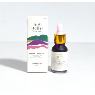 Tuffy Organics Violet Dusk Tint a Long-Lasting Hydrating Stain for Lips and Cheeks with a Natural Blush look.15 ML236_544