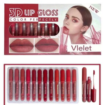 3d Lip Gloss Velvet 12pc Color Perfectly Superb Long Lasting Waterproof Matte Nude Lip Gloss496_546